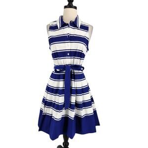 Milly for Design Nation Cotton Striped Sleeveless Dress Womens Size 8